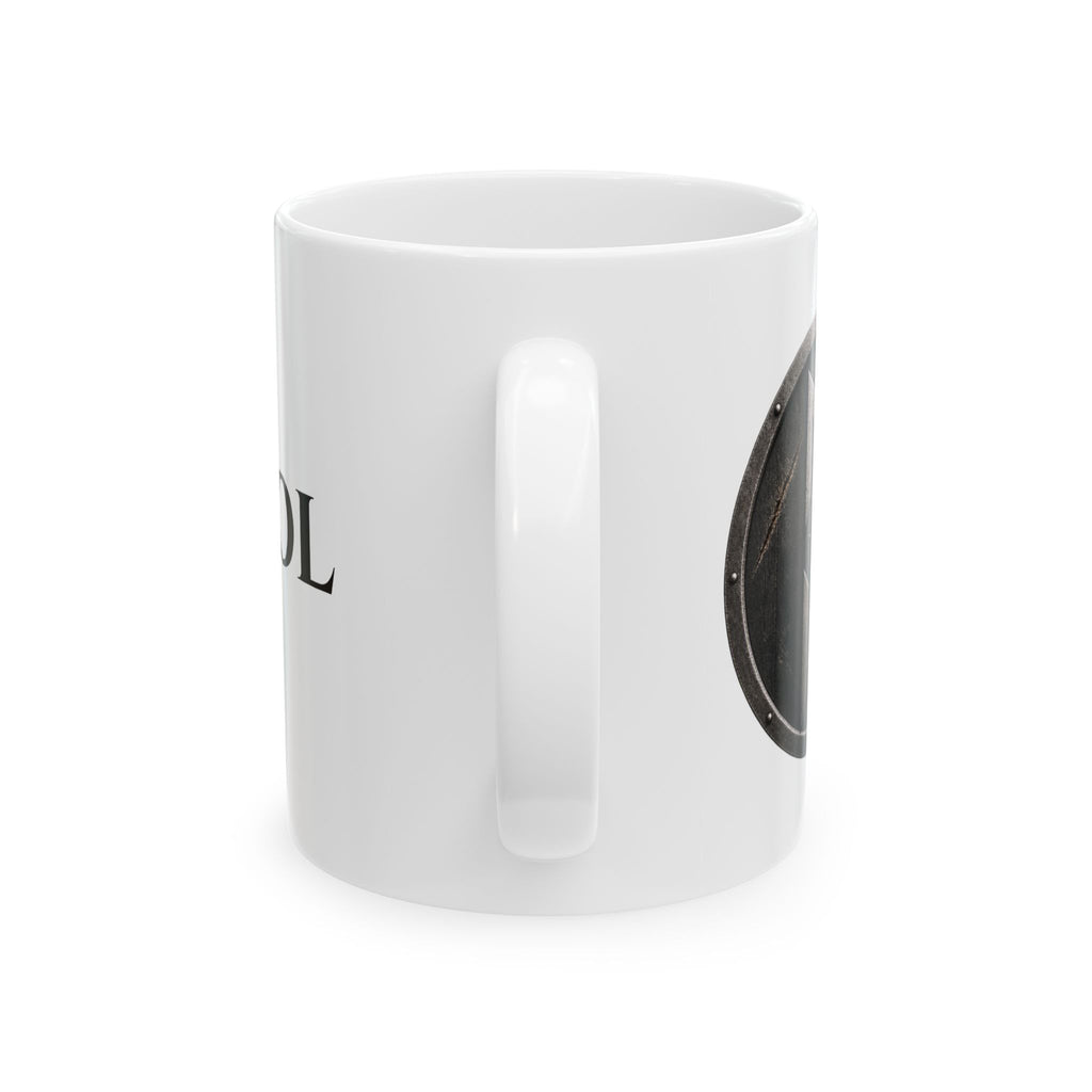 Viking Shield Mug | Ceramic Coffee Cup, Norse Warrior Shield Design