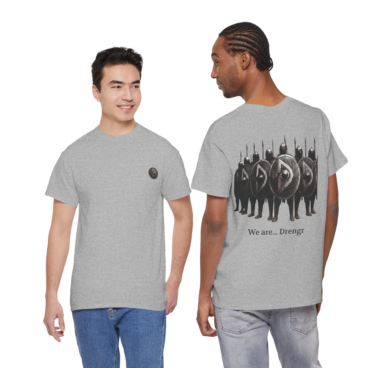 Drengr Shield Wall Tee | Viking Shield Wall Illustration, Norse Warriors