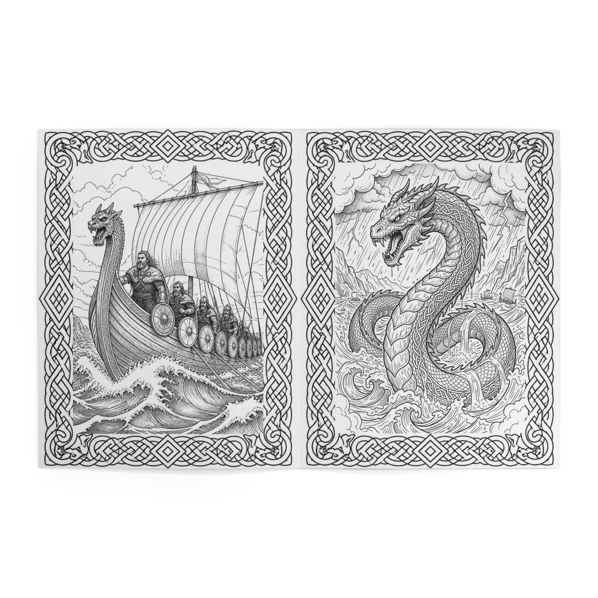 Viking Warrior Coloring Book | Norse Saga Adult Coloring Pages