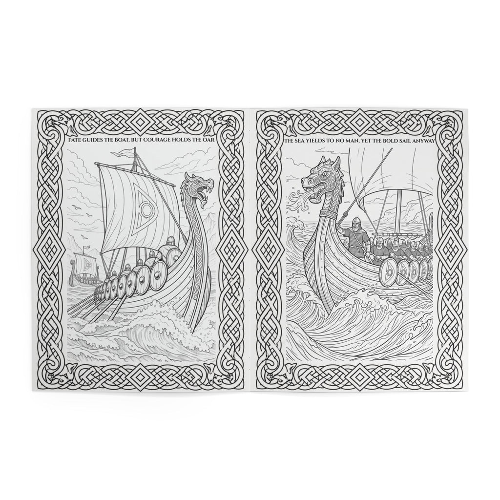 Viking Warrior Coloring Book | Norse Saga Adult Coloring Pages