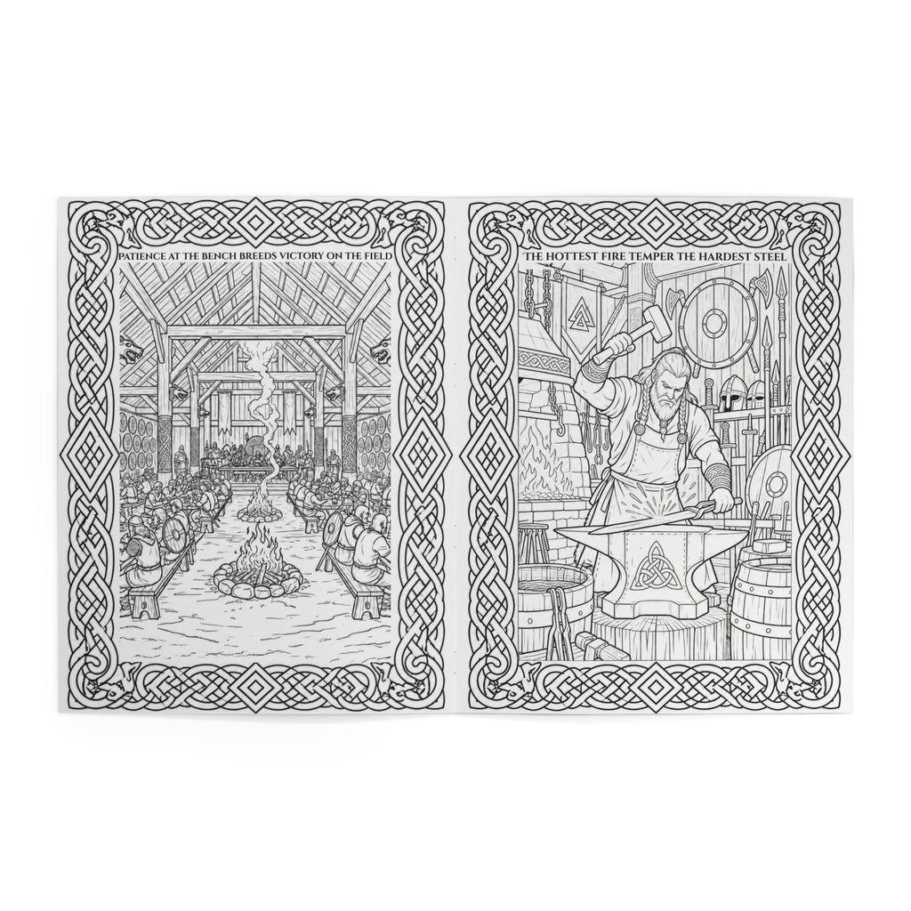 Viking Warrior Coloring Book | Norse Saga Adult Coloring Pages