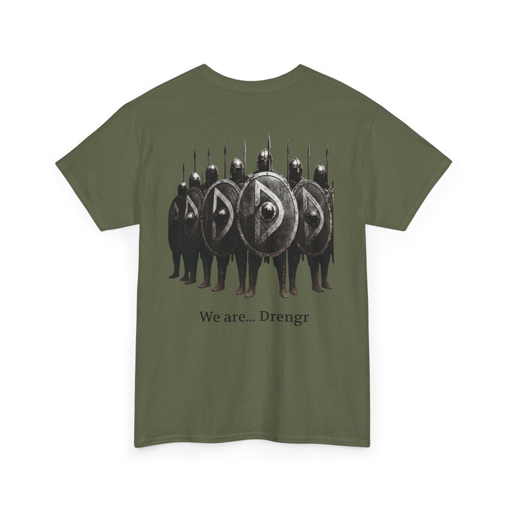 Drengr Shield Wall Tee | Viking Shield Wall Illustration, Norse Warriors