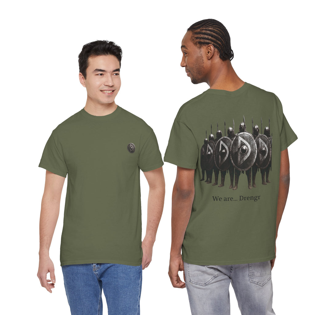Drengr Shield Wall Tee | Viking Shield Wall Illustration, Norse Warriors