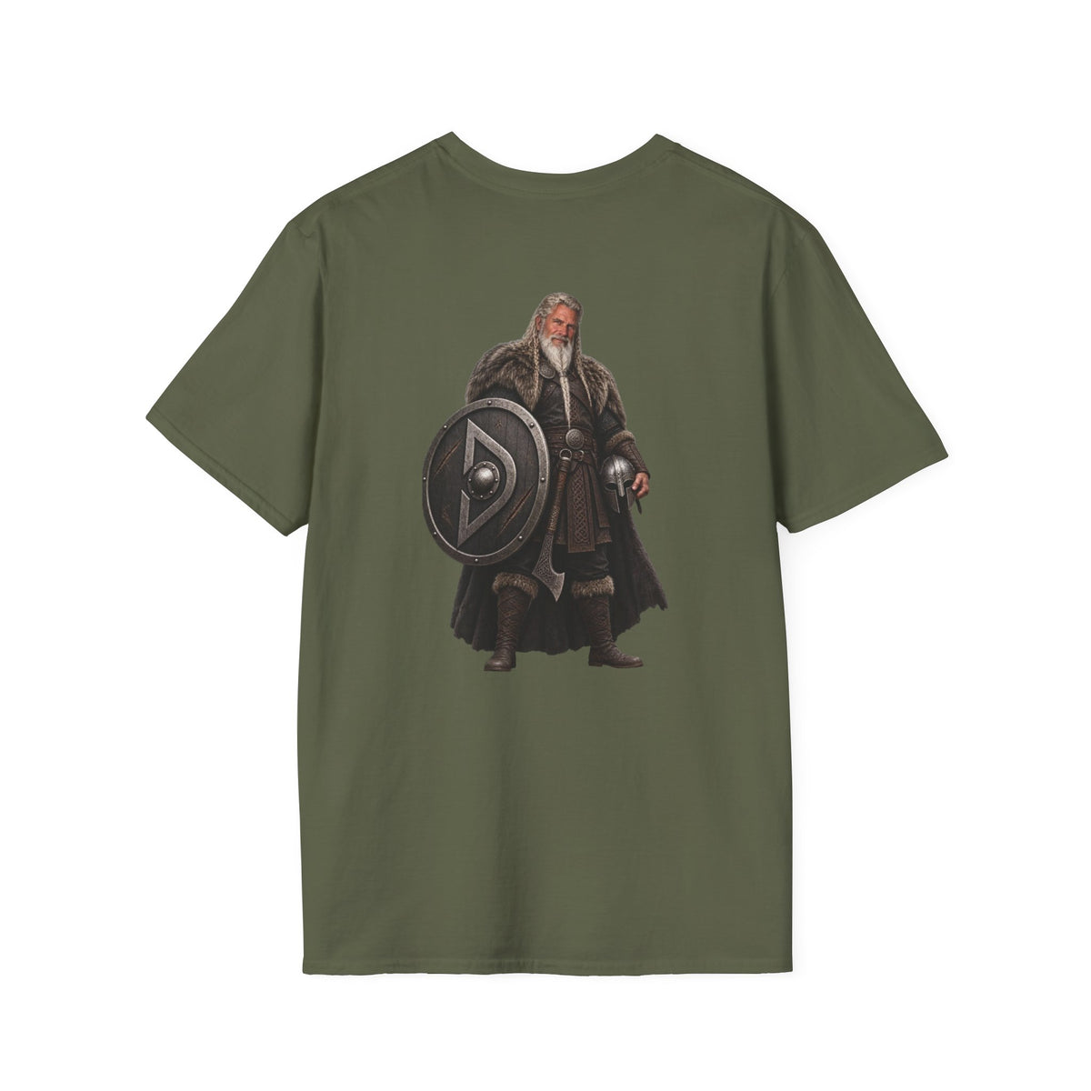 Viking Shieldman T-Shirt — Medieval Warrior Graphic Tee