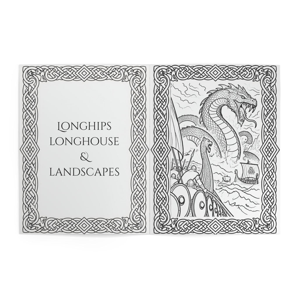 Viking Warrior Coloring Book | Norse Saga Adult Coloring Pages