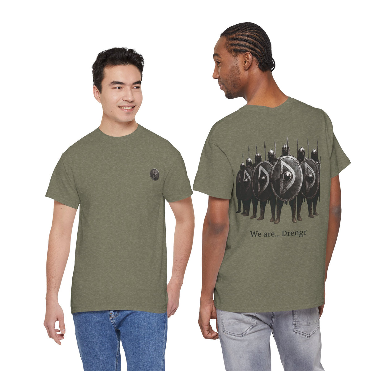 Drengr Shield Wall Tee | Viking Shield Wall Illustration, Norse Warriors