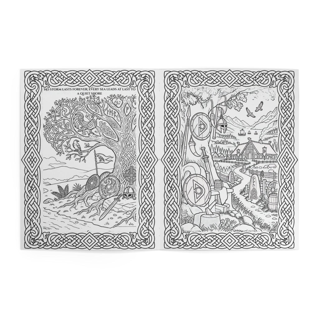 Viking Warrior Coloring Book | Norse Saga Adult Coloring Pages