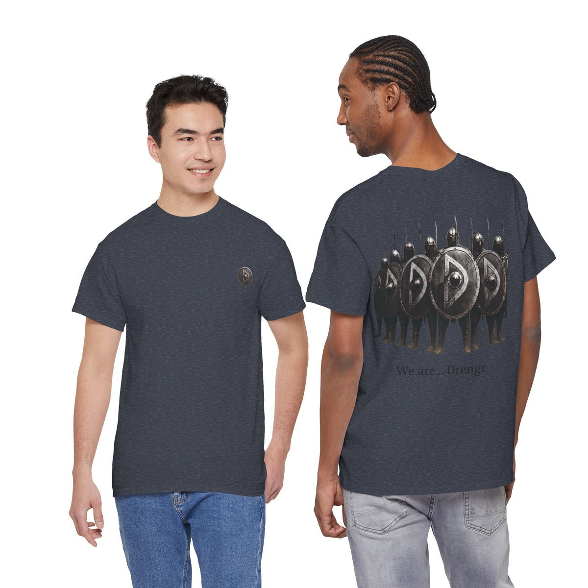 Drengr Shield Wall Tee | Viking Shield Wall Illustration, Norse Warriors