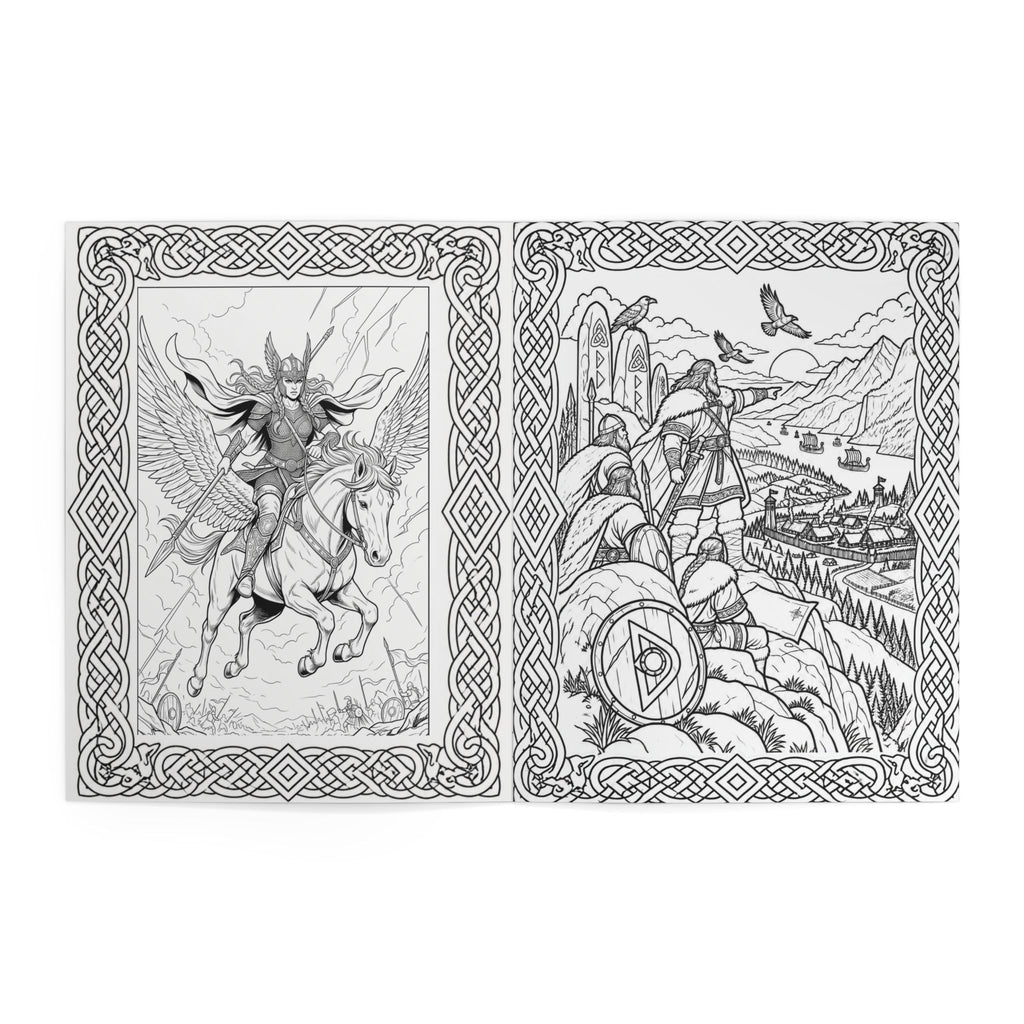 Viking Warrior Coloring Book | Norse Saga Adult Coloring Pages