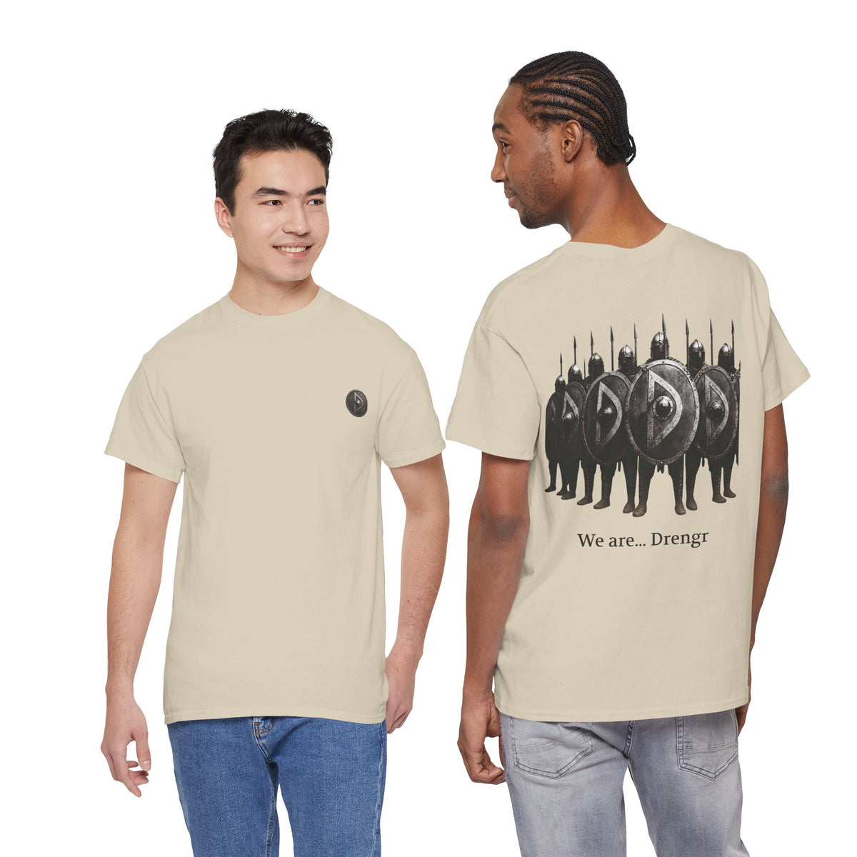 Drengr Shield Wall Tee | Viking Shield Wall Illustration, Norse Warriors